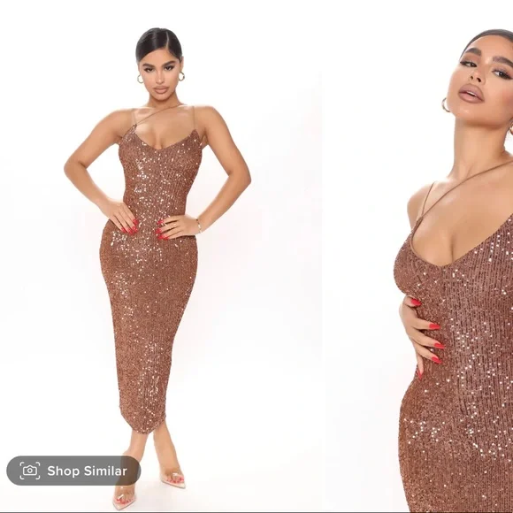 Fashion Nova | Dresses | Fashion Nova Sequin Midi Dress | Poshmark